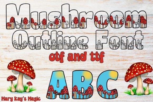 Mushroom Outline: A Whimsical Display Font for Playful Branding