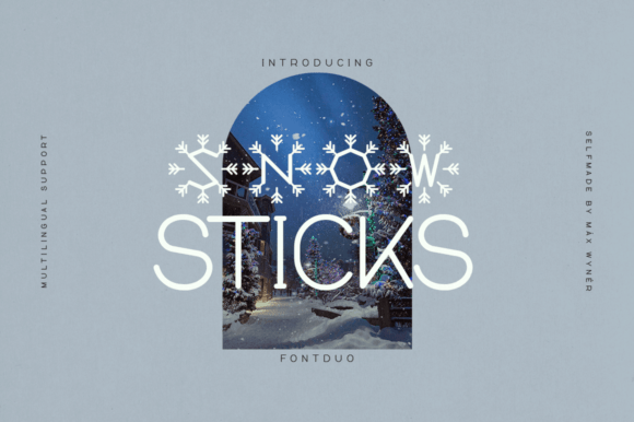 Snow Sticks Typeface for Winter Craft Projects