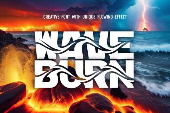 Wave Burn: The Creative All Caps Font for Bold Brand Identity